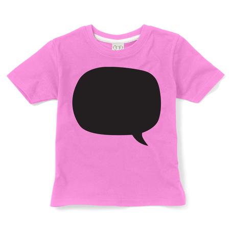 T-Shirt mit Kreidetafel, Sprechblase, pink