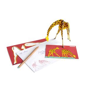 Steckfigur mit Grukarte Giraffe