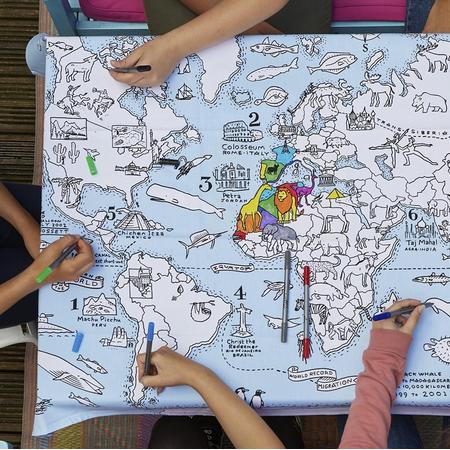 Tischdecke Weltkarte zum Anmalen
