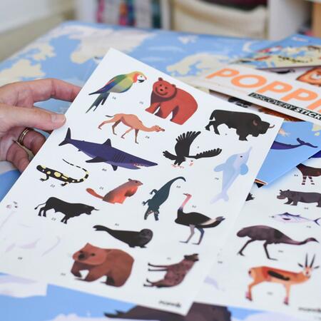 Sticker-Poster Tiere der Welt
