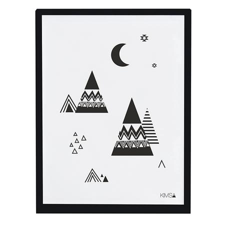 Poster mit Rahmen Origami Berge