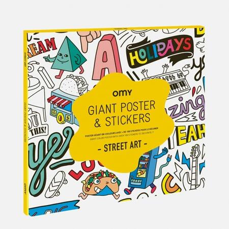 großes Poster mit Stickern Street Art