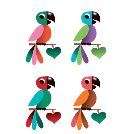 Tattoo-Set Parrots