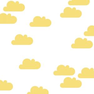 Wandsticker Wolken, gelb