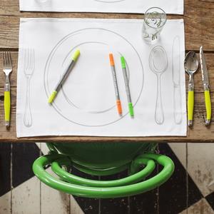 Tischsets Mahlzeit mit auswaschbaren Stiften