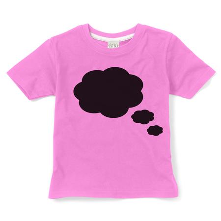 T-Shirt mit Kreidetafel, Gedanken, pink