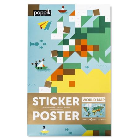 Sticker-Poster Weltkarte